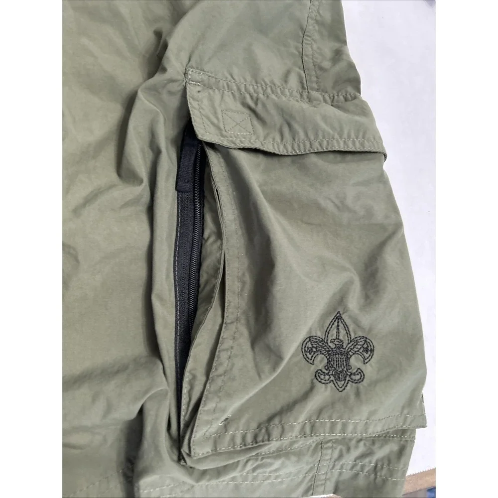 Mens Boy Scouts Mesh Lined Swim Cargo Shorts Sz Med Waterproof Pouch